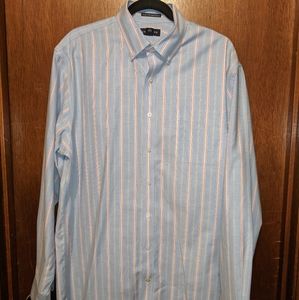 LANDS' END supima no iron Oxford stripe buttondown